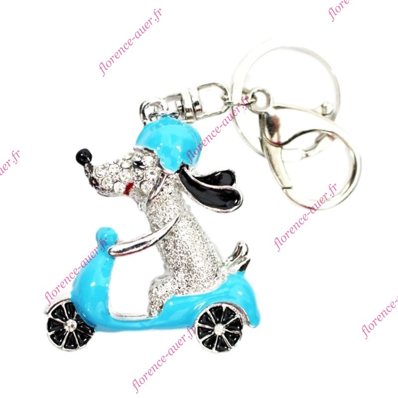 Porte Cl S Bijou De Sac Chien Scooter Bleu