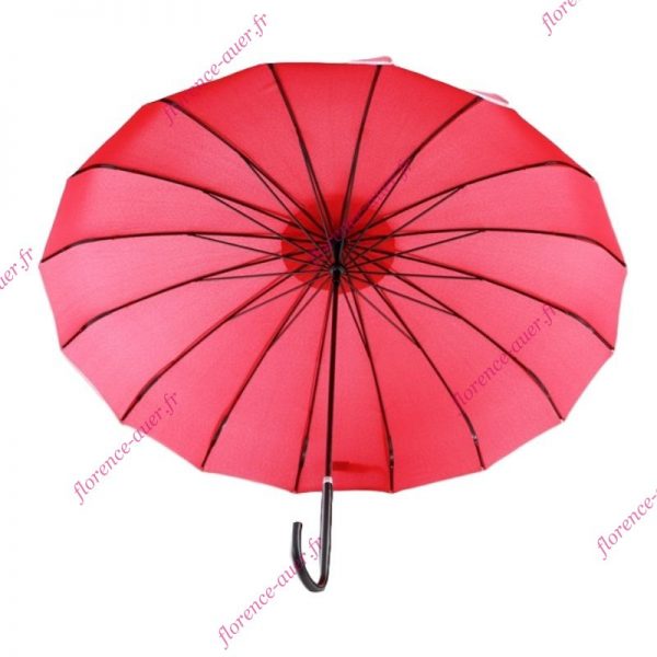Parapluie long canne rouge pagode style japonais