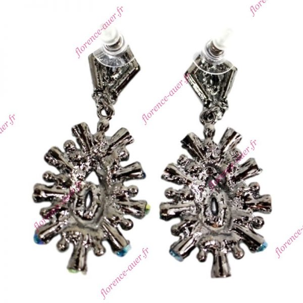 Boucles d'oreilles pendantes fantaisie vert émeraude