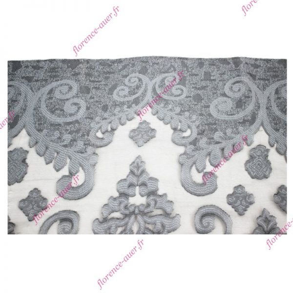 Foulard gris anthracite noir voile arabesques