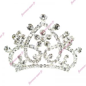 Bijou cheveu petit diadème peigne fleurs mini couronne simili-diamant princesse mariée