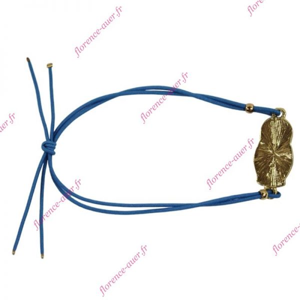 Bracelet cordons élastiques bleus charmante poupée russe