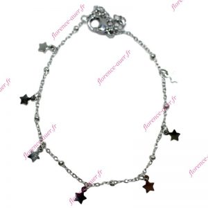 Bracelet chaîne 7 étoiles pampilles acier porte-bonheur