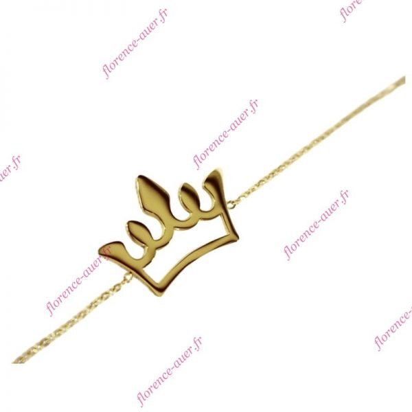 Bracelet chaîne couronne acier doré accessoire princesse